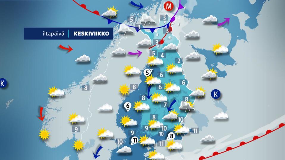 Keskiviikkoiltapäivän sää.
