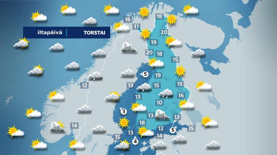 Torstain iltapäiväkartta.