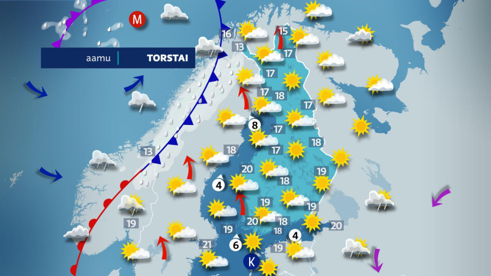 Torstain sääkartta.