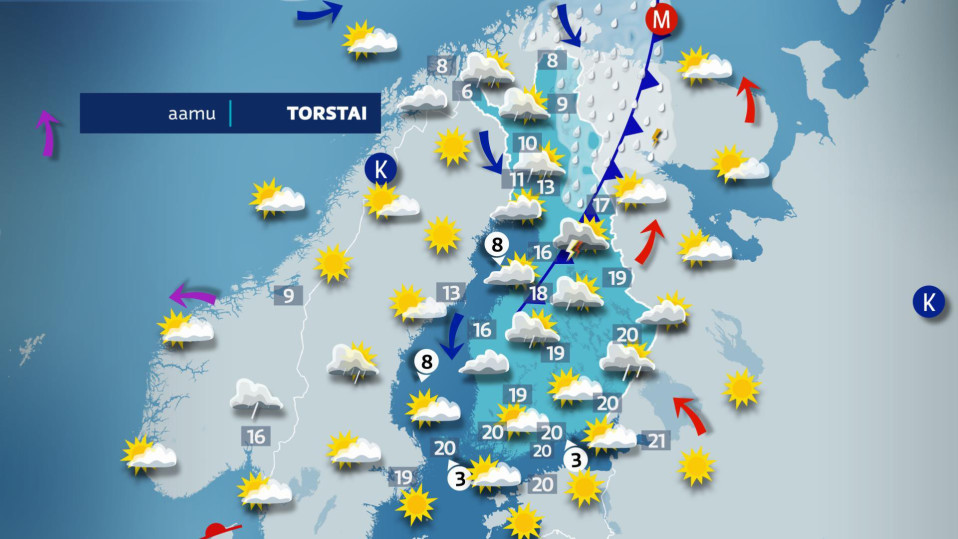 Torstain sääkartta.