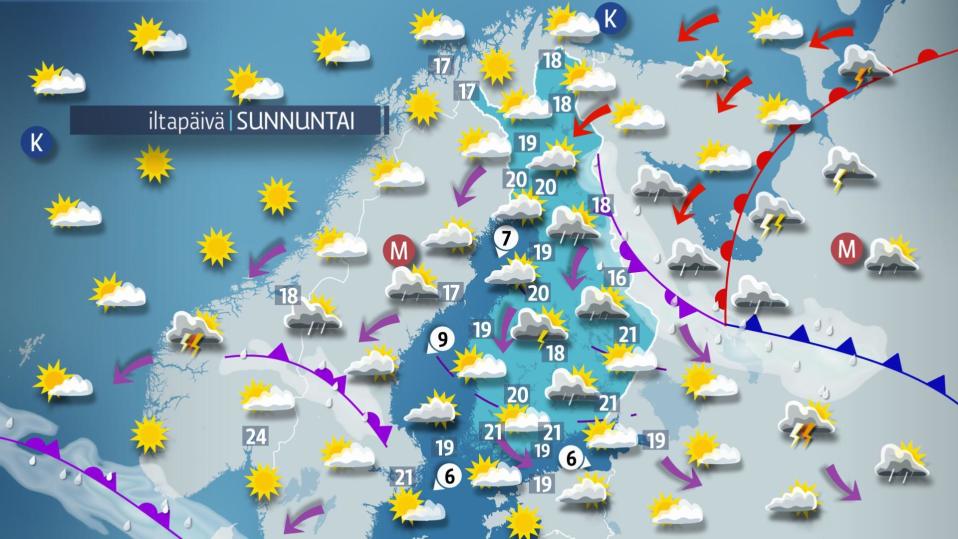 Sunnuntain sää