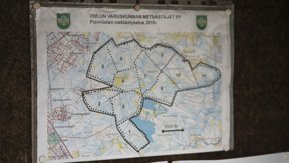Kartta metsästysalueesta
