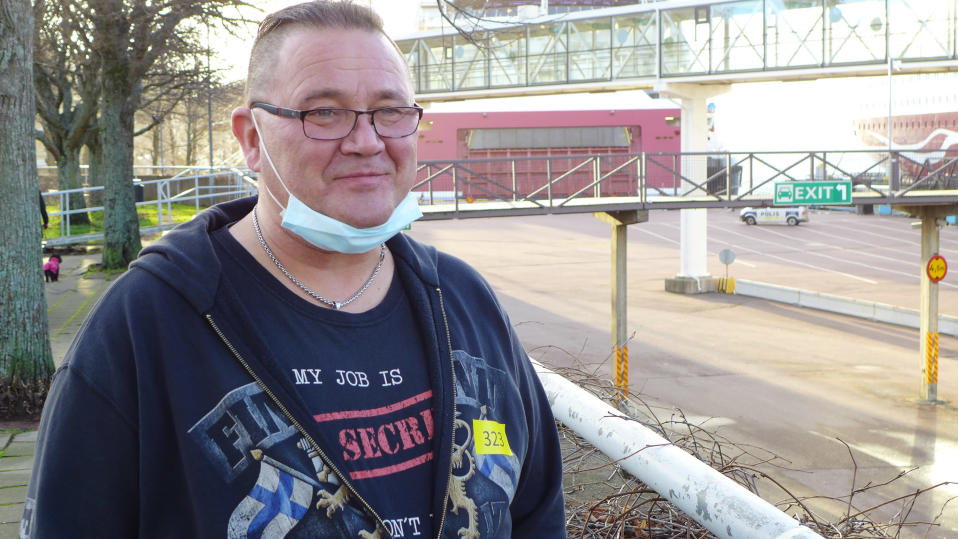 Jari Markkanen Maarianhaminan satamassa.