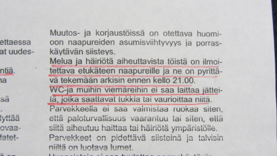 Taloyhtiön järjestysmääräykset