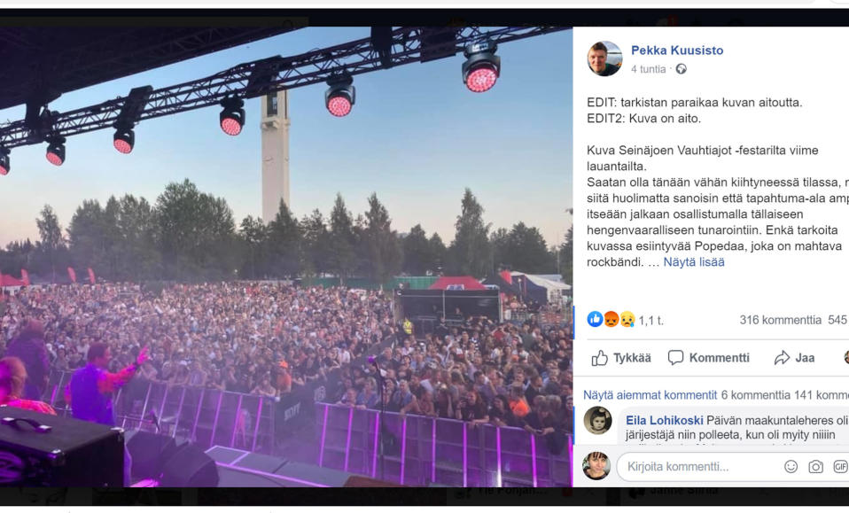 Ruutukaappaus Pekka Kuusiston facebookista