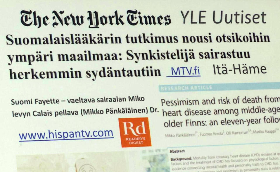 Mikko Pänkäläisen tutkimustuloksesta on uutisoitu ympäri maailman