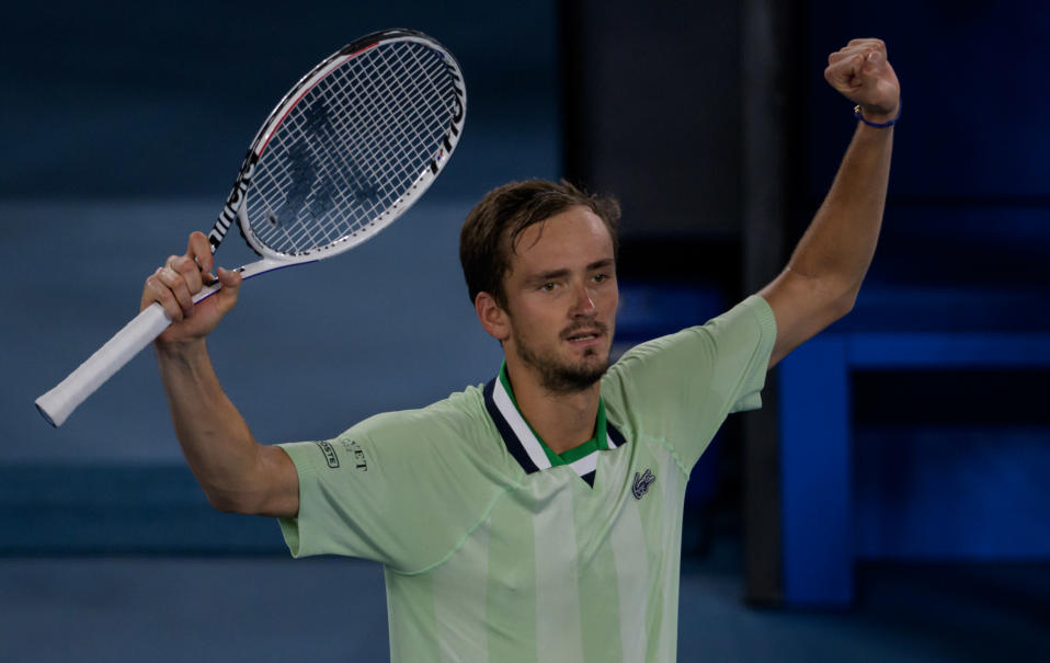 Daniil Medvedev tuulettaa.