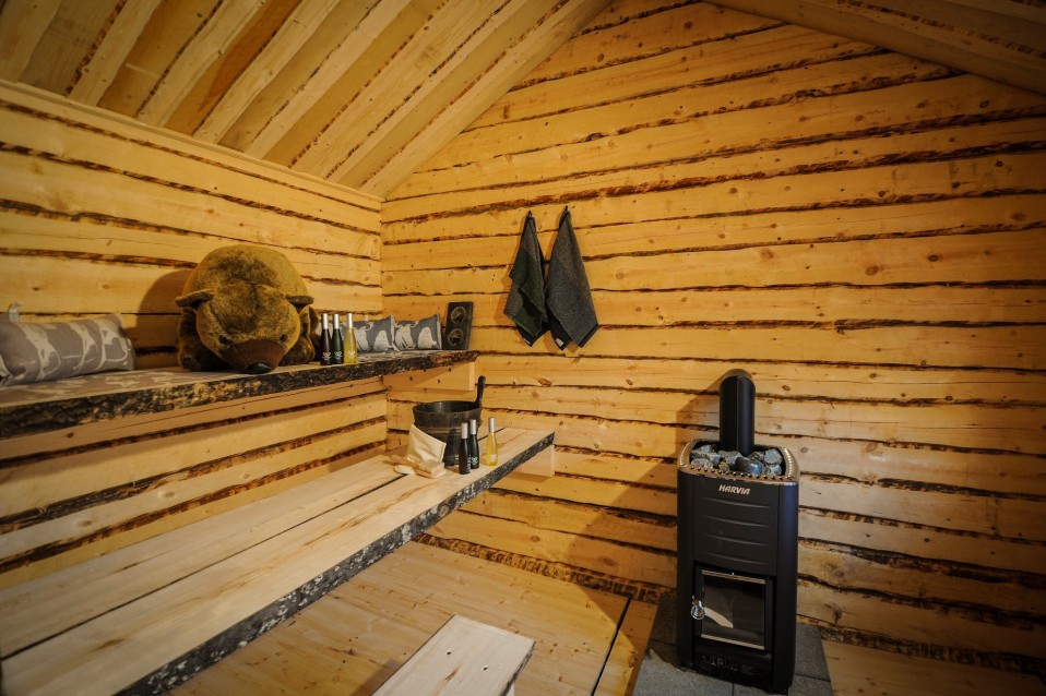 Sauna sisältä Saksan joulumarkkinoilla.