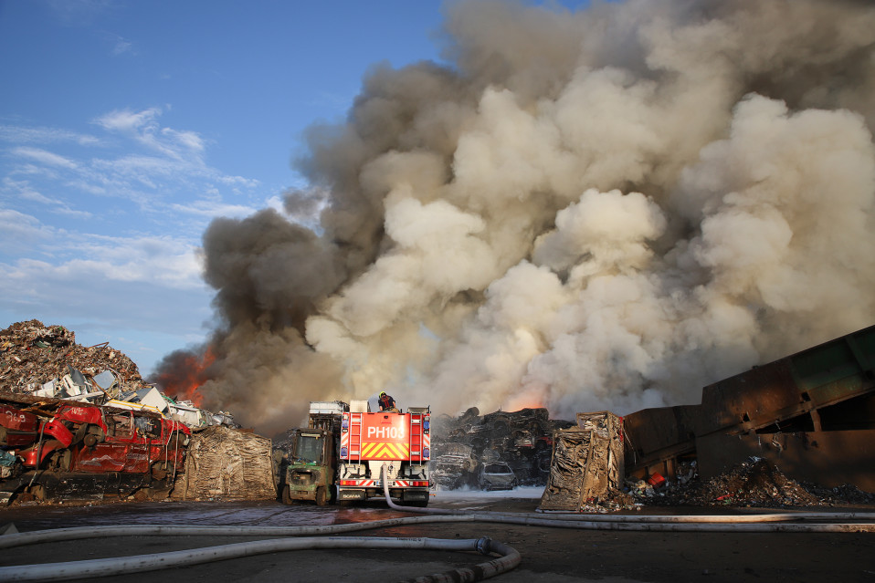 Autoromuttamon palo Heinolassa 8. kesäkuuta 2019