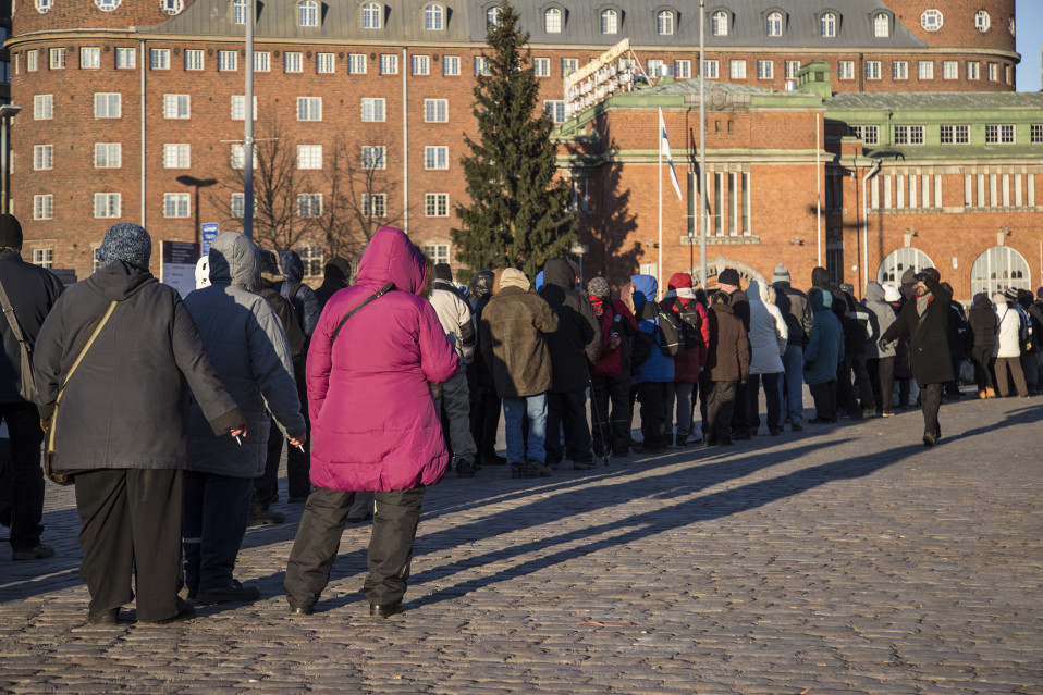 Heikki Hurstin itsenäisyyspäivän viettoa Helsingin Hakaniemessä.