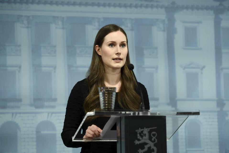Porträtt på Sanna Marin.