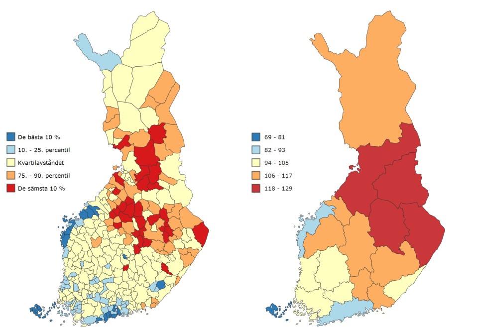 THL:n sairastavuusindeksikartta