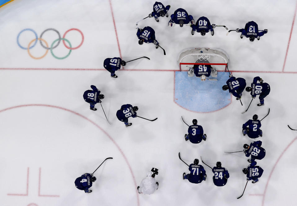 Leijonat ennen Ruotsi-ottelua.