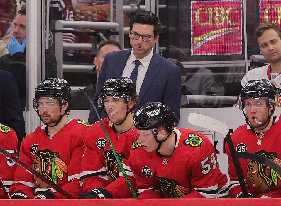 Chicago Blackhawksin päävalmentaja Jeremy Colliton.