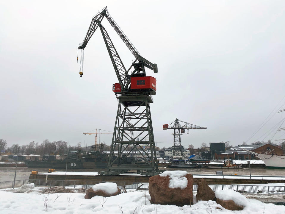 Kuvituskuva Turun Telakkarannasta helmikuussa 2021.