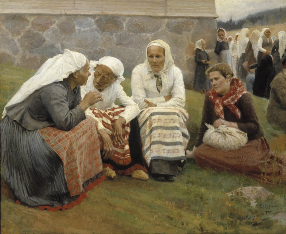 Albert Edelfelt, Ruokolahden eukkoja kirkonmäellä (1887)