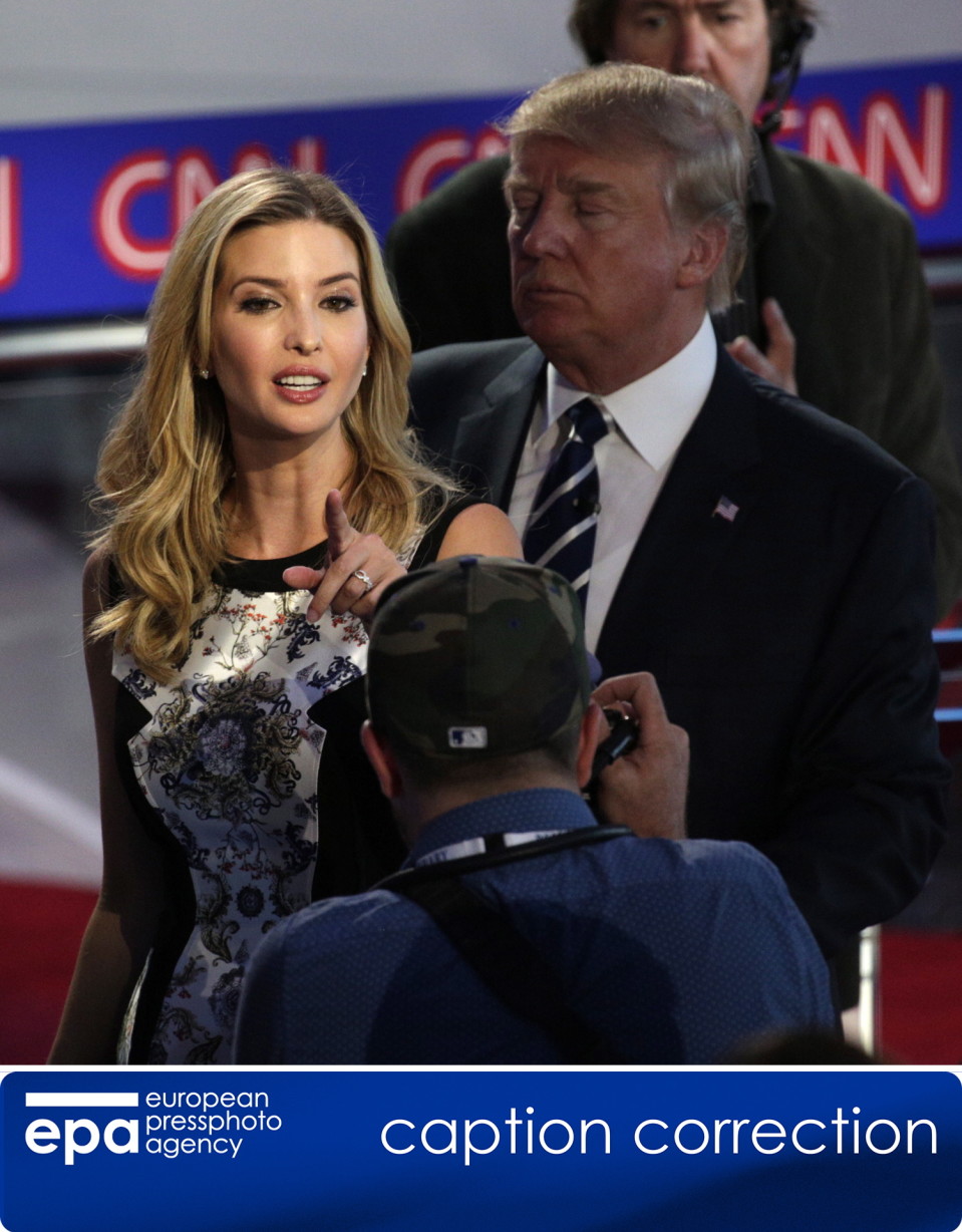 Ivanka ja Donald Trump republikaaniehdokkaiden esivaaliväittelyssä Kaliforniassa 16.9.2015.