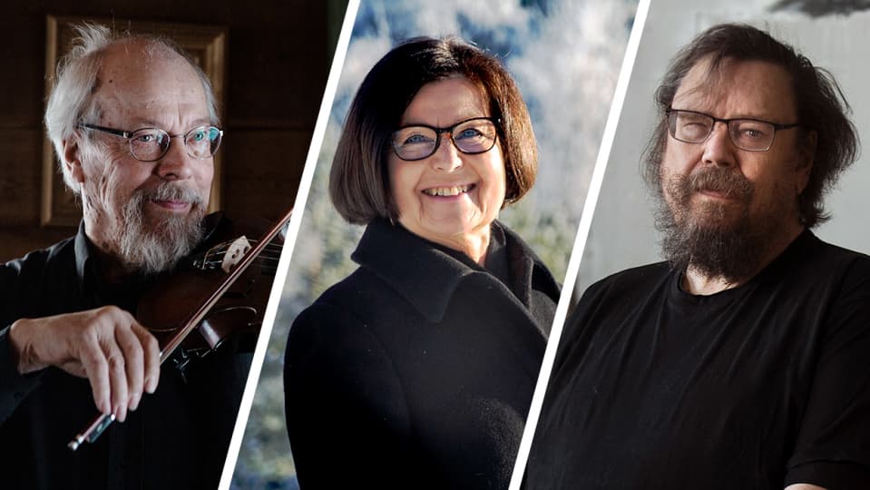 Kultturirahaston palkitsemat Mauno Järvelä, Kaisa Häkkinen, Kuutti Lavonen.