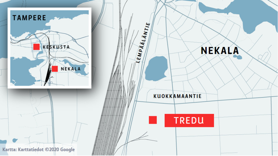 Kartta Tredun sijainnista