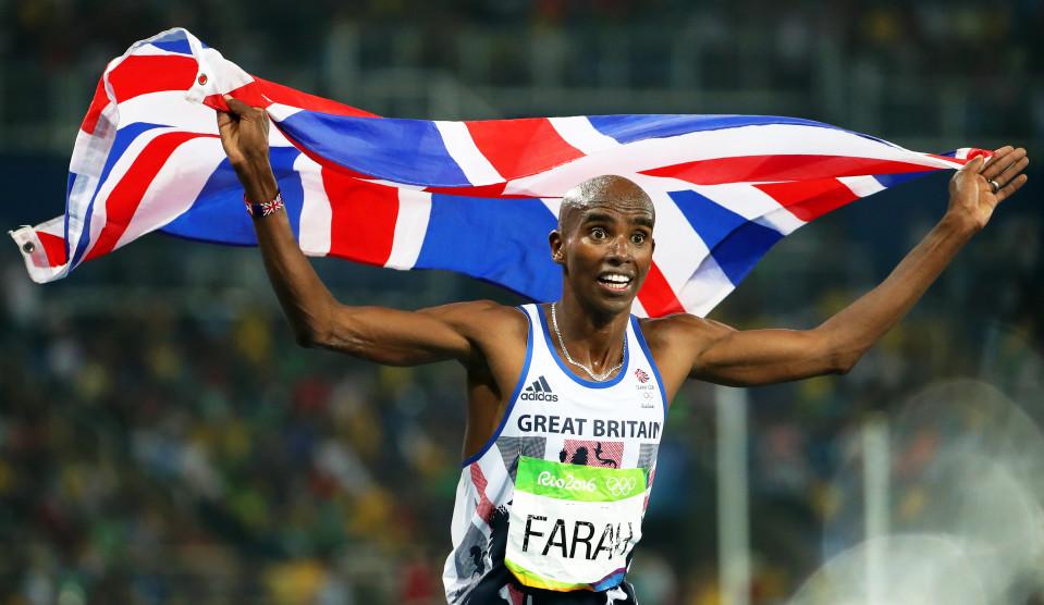 Mo Farah firar OS-guldet på 10000 meter, Rio 2016.