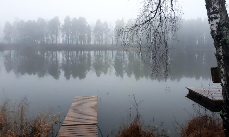 Kymijoki sumuisena aamuna