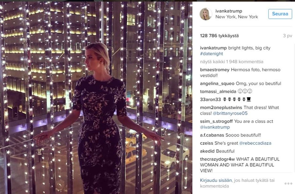 Ivanka Trump kertoo usein elämästään Instagram-tilillään.