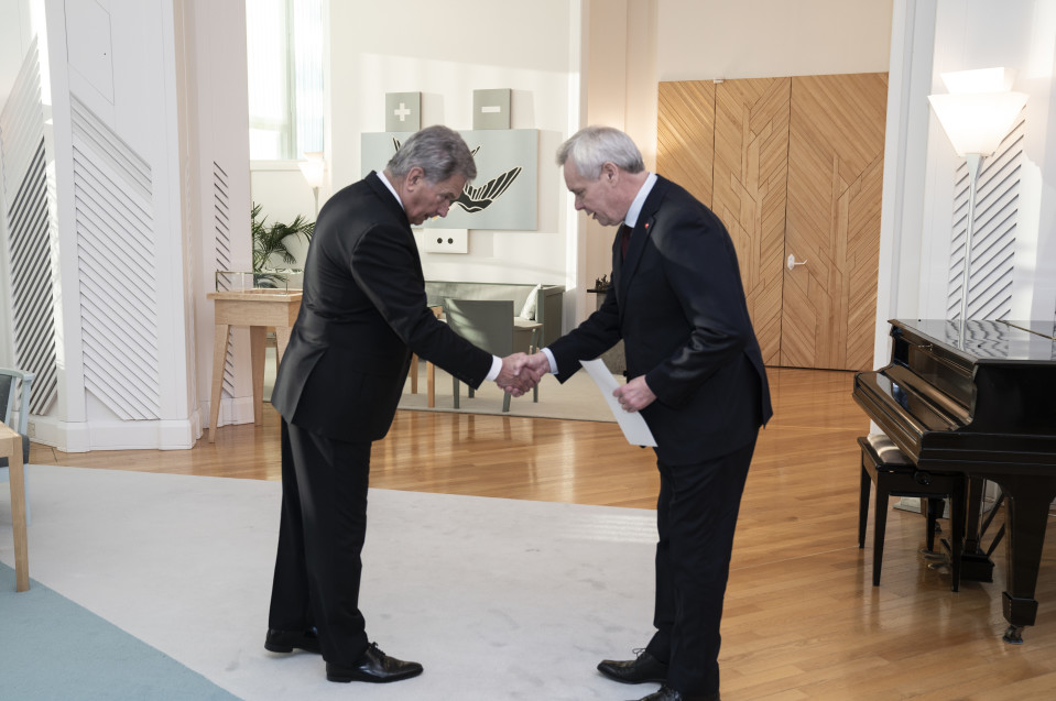 Pääministeri Antti Rinteen ero / Tasavallan Presidentti Sauli Niinistö / Mäntyniemi 03.12.2019