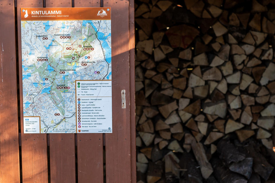 Halkovaja Kintulammen retkeily- ja luonnonsuojelualueella.
