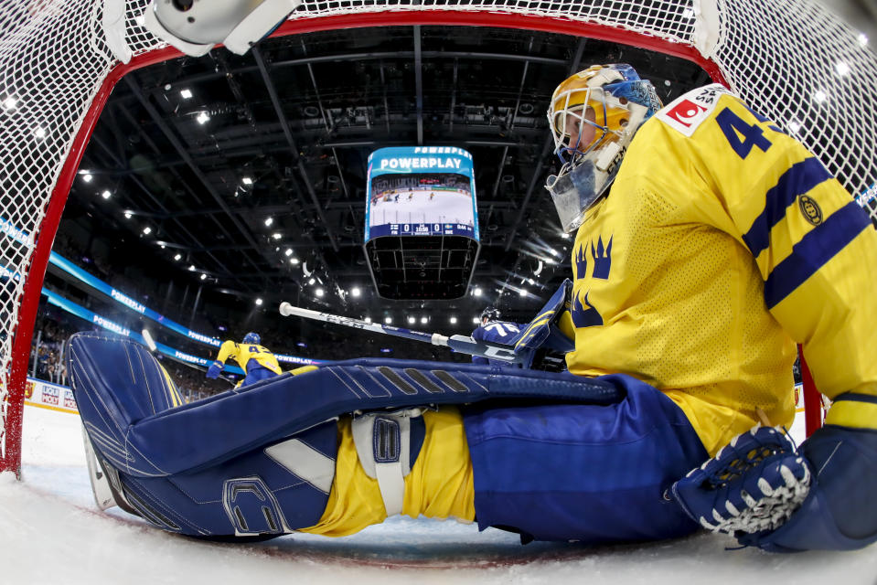 Magnus Hellberg i Sveriges mål.