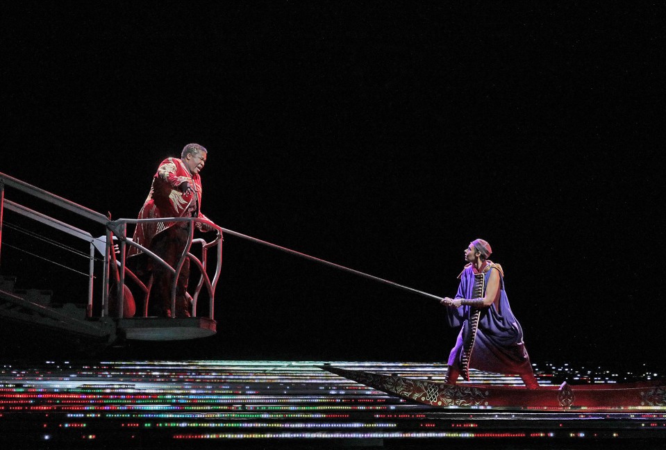 Tamara Mumford as the Pilgrim, Eric Owens as Jaufré Rudel and Susanna Phillips as Clémence.