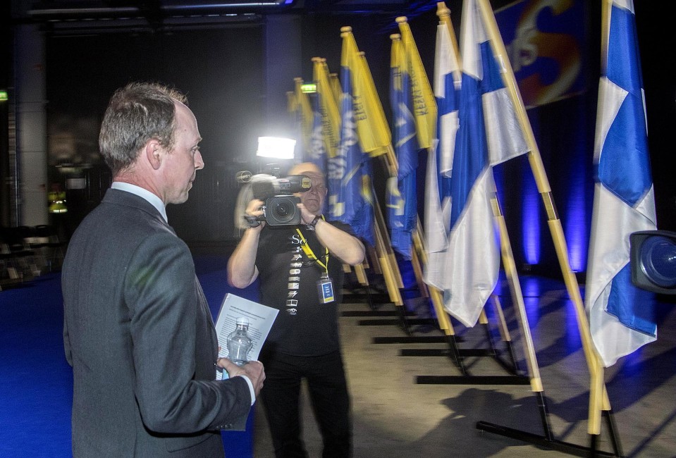 Jussi Halla-aho puoluekokouksessa Jyväskylässä vuonna 2017.
