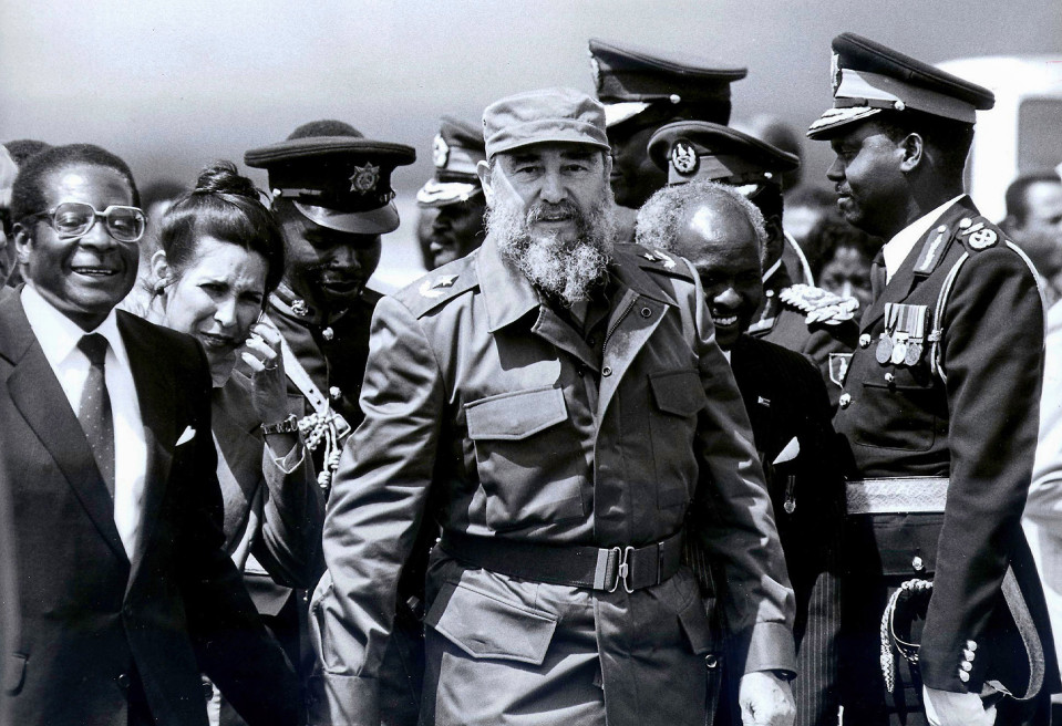 Fidel Castro and Robert Mugabe in Harare