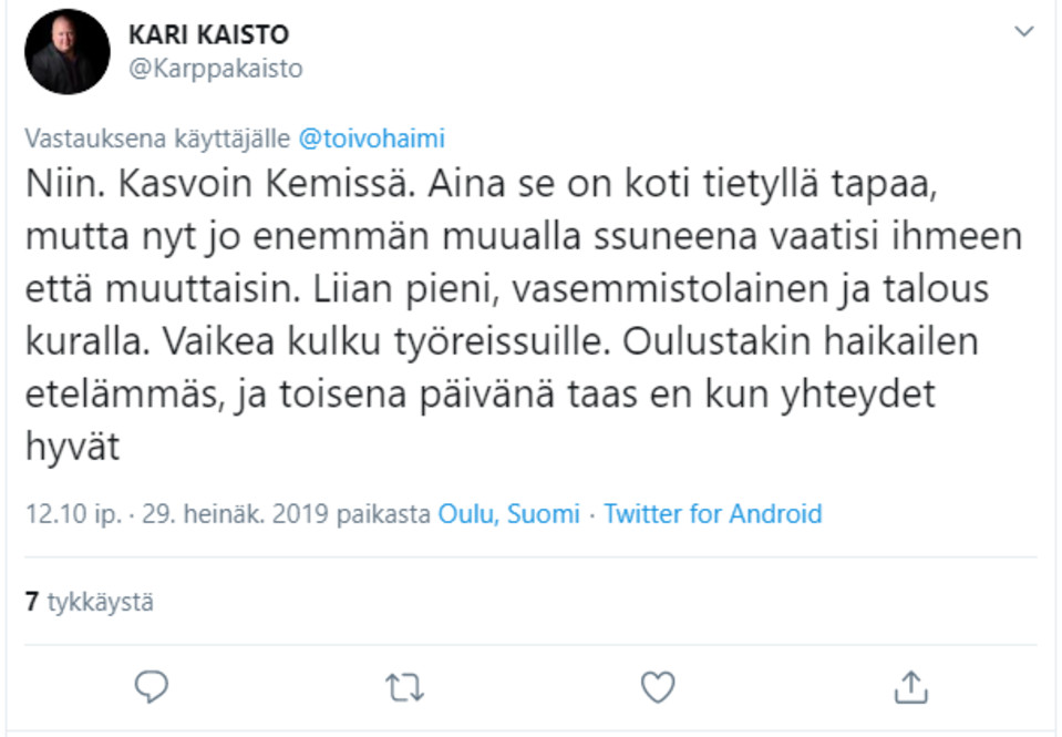 Tviitti, Kaisto