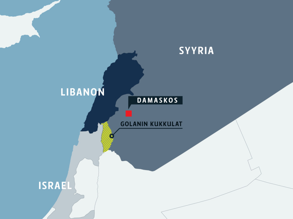 Kartta Syyria, Libanon ja Israel