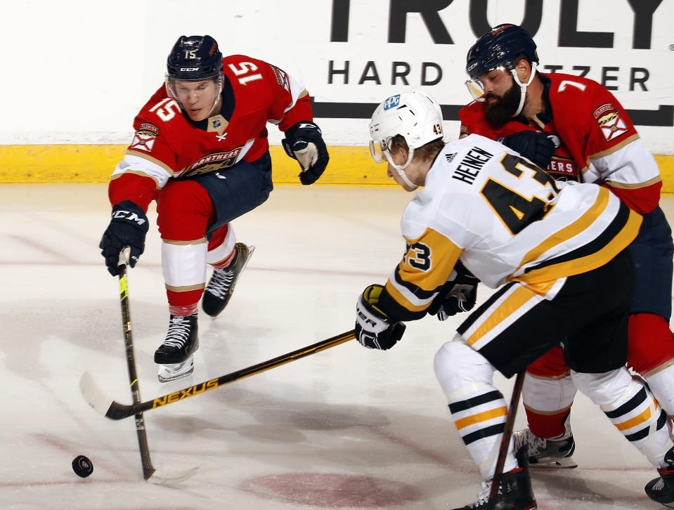 Anton Lundell ottelussa Pittsburghia vastaan.
