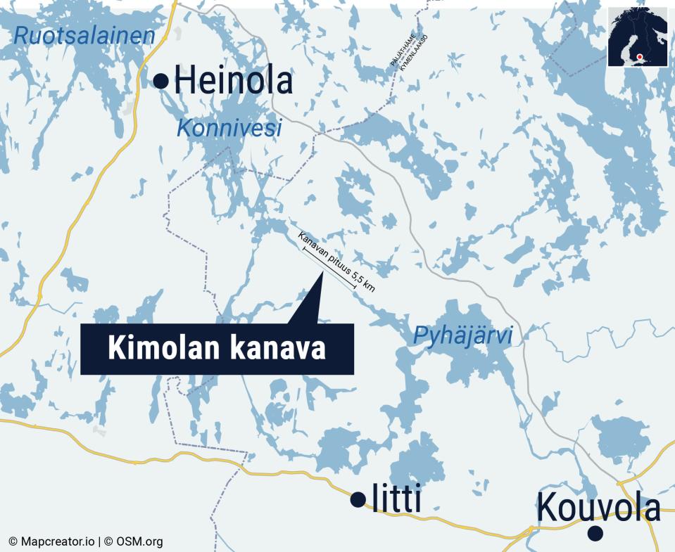 Kimolan kanava kartalla