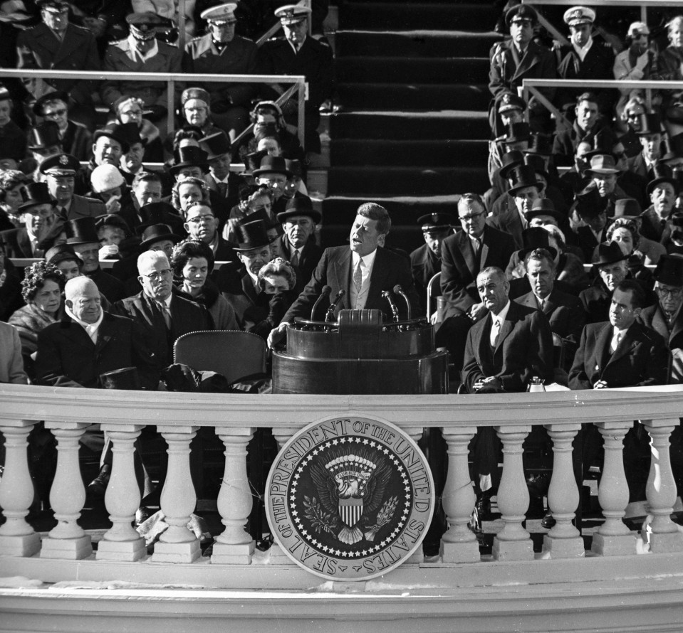 Presidentti John F Kennedyn virkaanastuiajispuhe 20. tammikuuta 1961.