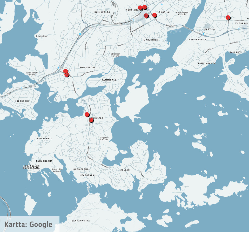 Uudet kamerapaikat Helsingin kartalla