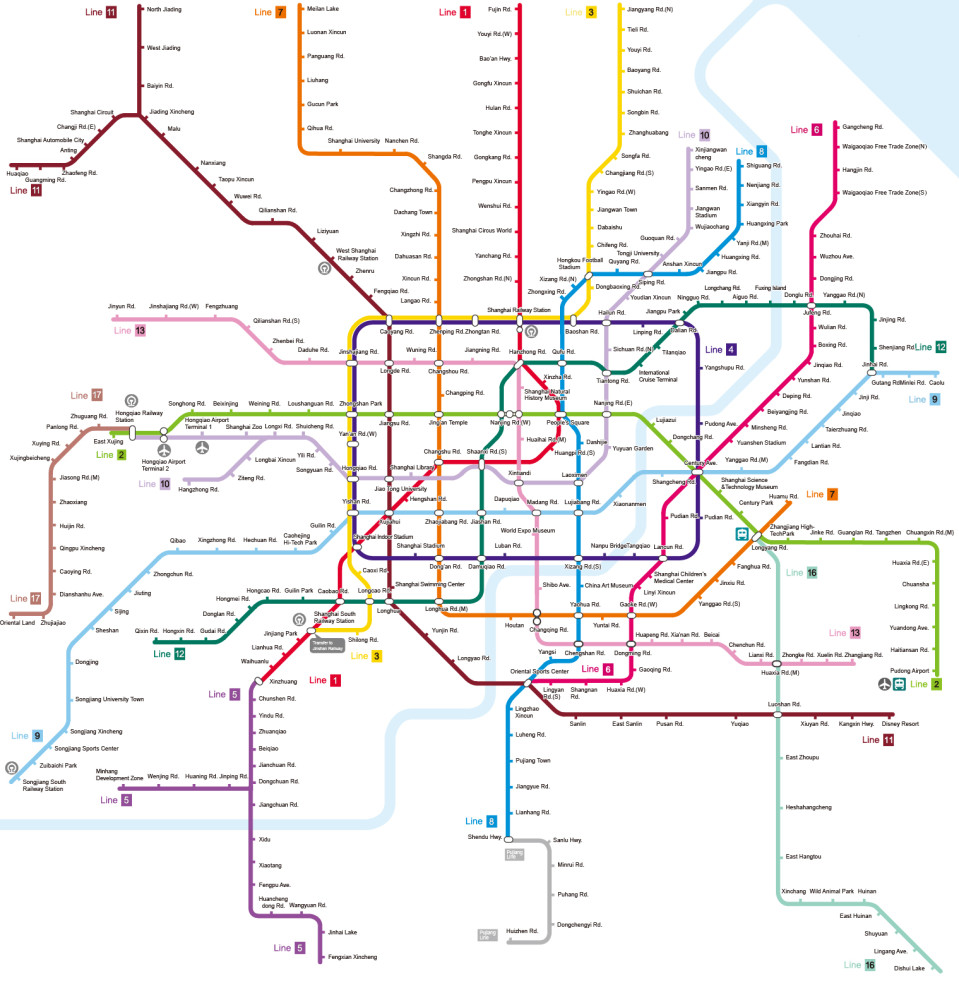 Shanghain kaupungin metrokartta
