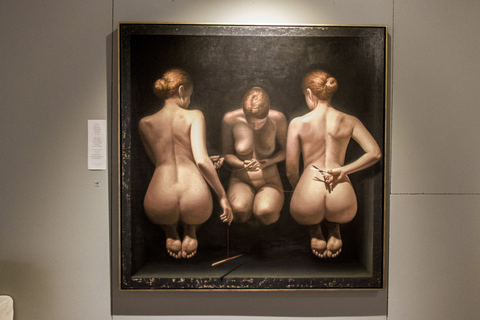 Sampo Kaikkosen maalaus taidegallerian seinällä