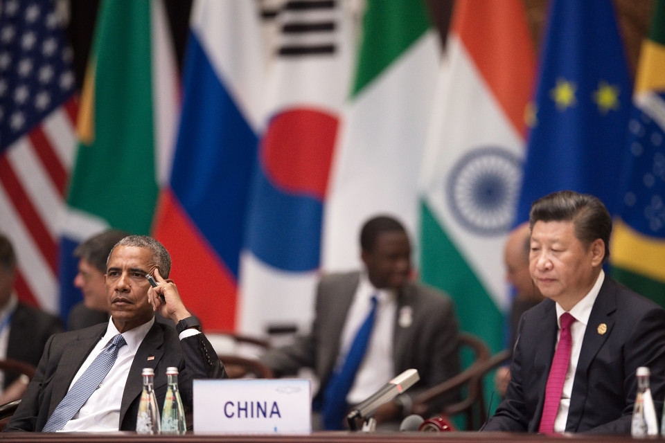 Brack Obama ja Xi Jinping G20-kokouksessa 4. syyskuuta.