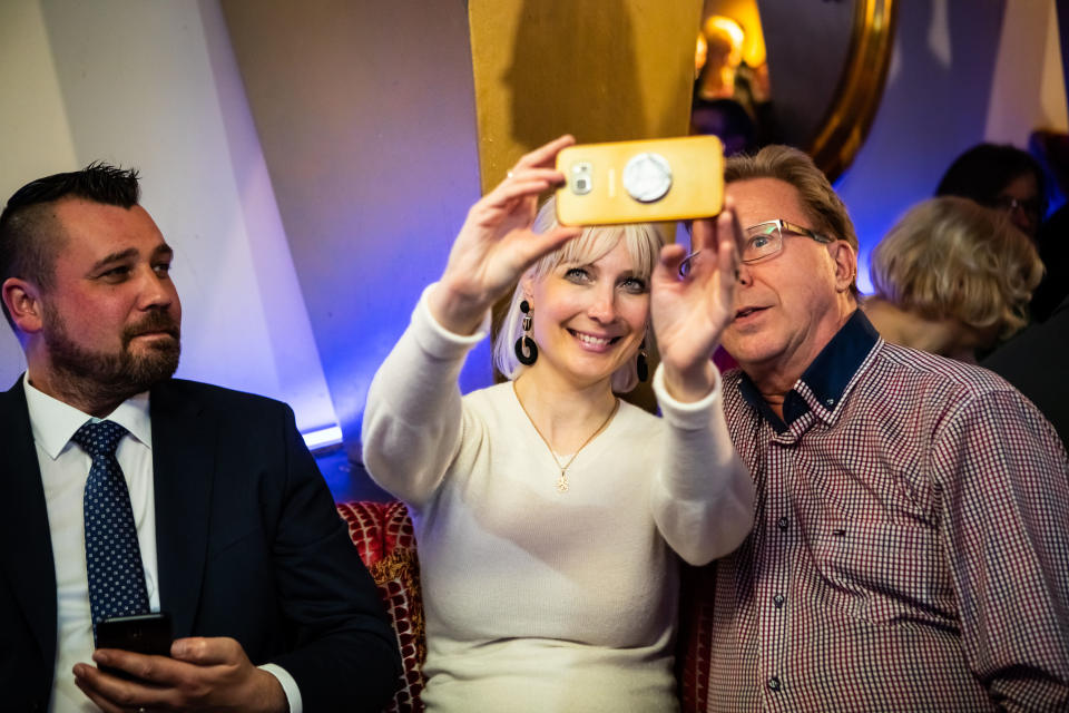 Eduskuntavaalit 2019. Perussuomalaisten vaalivalvojaiset. Laura Huhtasaari.