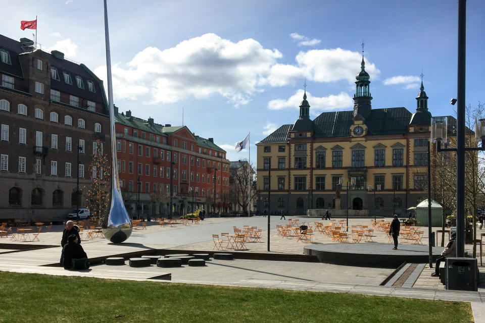 Hiljainen Eskiltunan toriaukio.