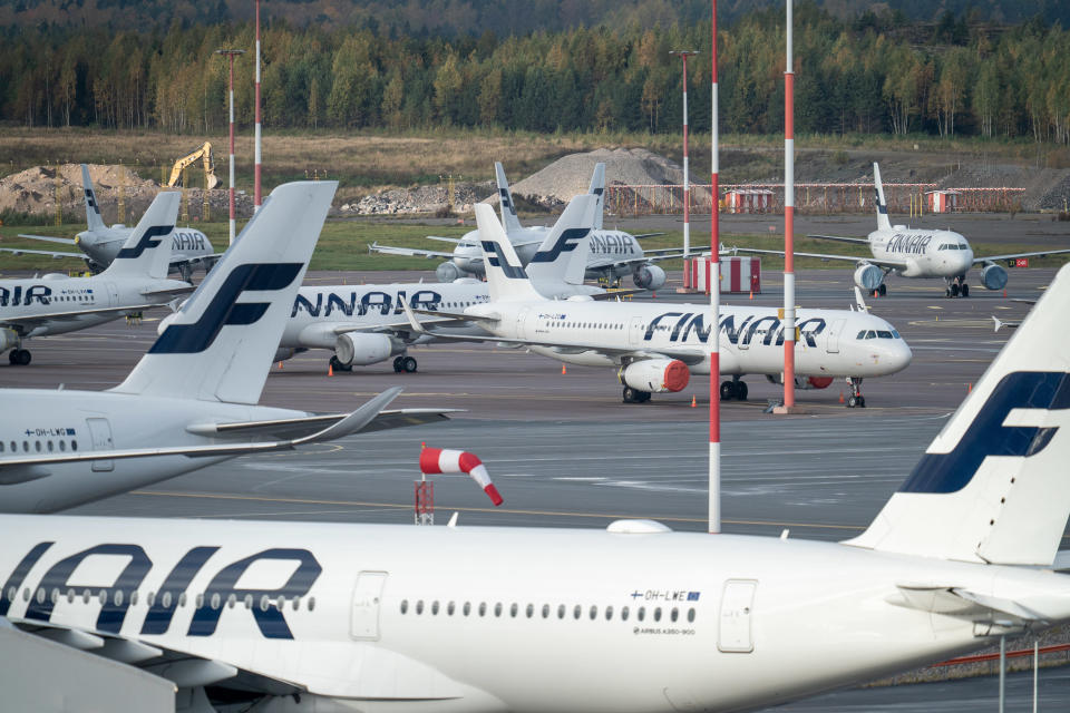 Lentokoneita Helsinki-Vantaan lentokentällä