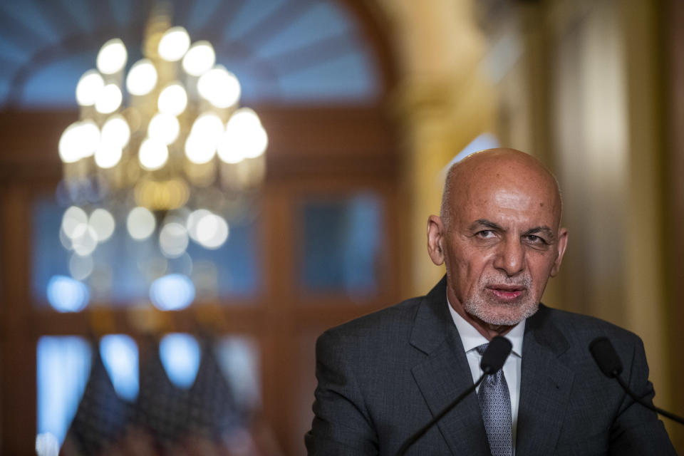 Afganistanin presidentti Ashraf Ghani Yhdysvalloissa kesäkuussa 2021.