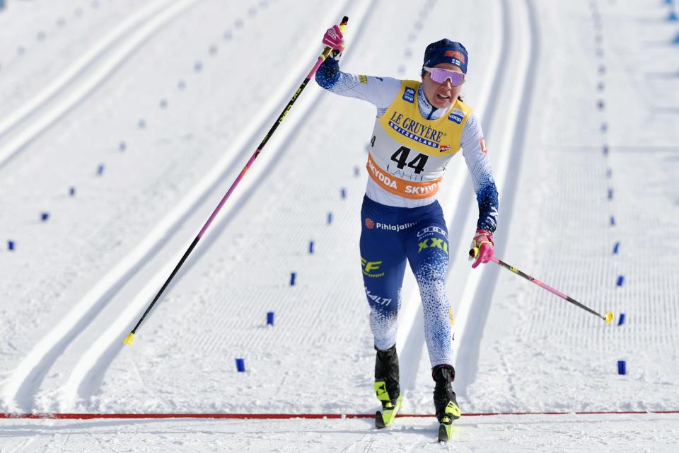 Kerttu Niskanen 10 kilometrin perinteisen kisassa Lahdessa 27.2.2022.