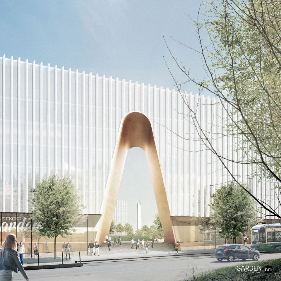 Helsinki Garden -areena muuttaa suunnitelmien mukaan näkymää Nordenskiöldinkadulta Olympiastadionin suuntaan.