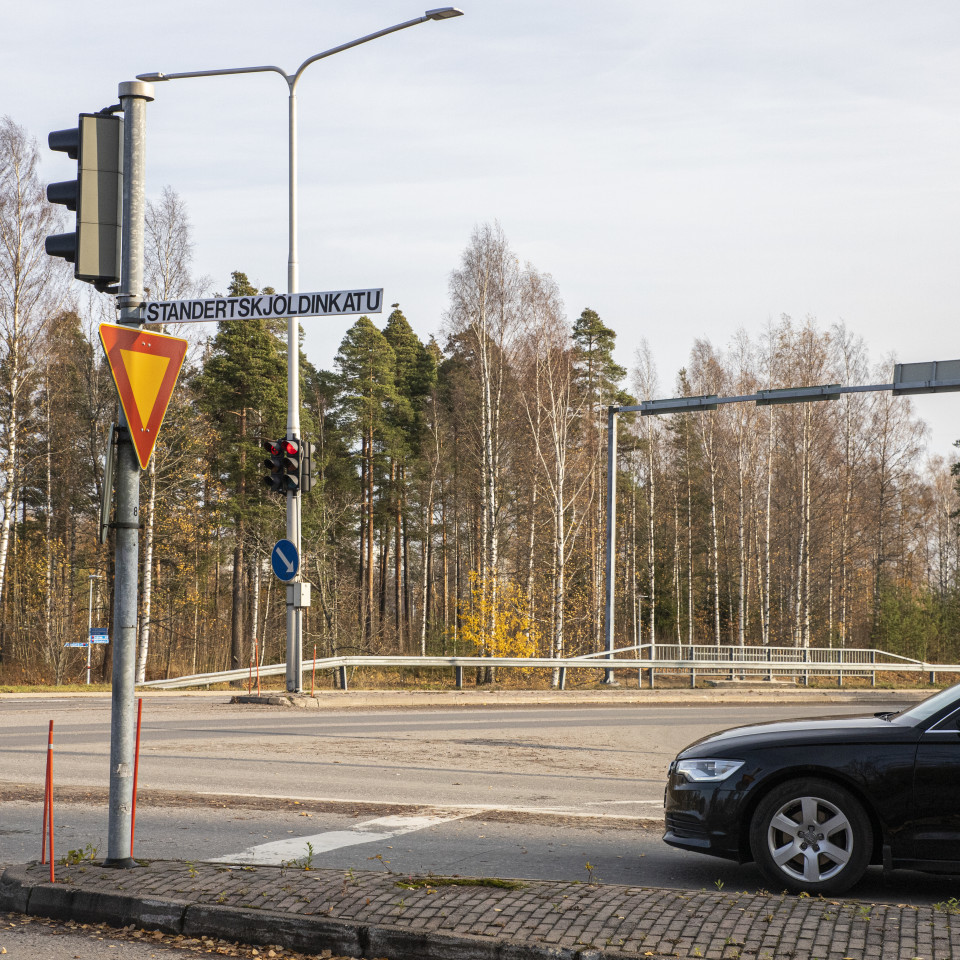 Standerskjöldinkadun risteys Lappeenrannassa.