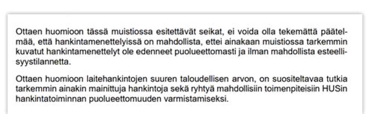 Ote HUSin sisäinen muistio