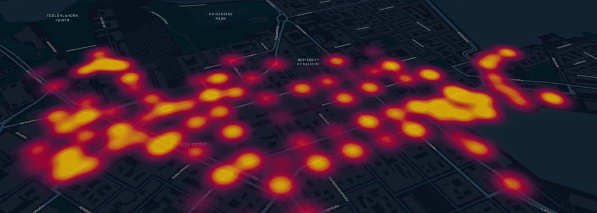 Hypercellin luoma referenssikuva siitä miltä tuleva heatmap-kartta voisi näyttää.